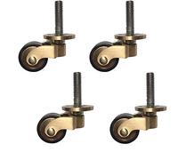 Ruote Girevoli in Ottone Massiccio da 2,5 cm - Stile Antico, Resistenti per Divani, Tavolino - Montaggio a Vite Con Viti - 4 Confezioni