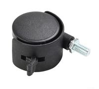 Ruote girevoli in plastica di ricambio, capacità doppia, 40 x 30 mm, con filettatura M8, rotazione a 360 gradi, 50 kg, ruote per sedie da ufficio