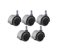 Ruote girevoli in PU in acciaio inossidabile da 5 pezzi, ruote for sedia da ufficio con stelo con anello di presa for riporre mobili, divano letto, scaffale Rotelle
