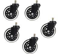 Ruote girevoli per carichi pesanti Trolley Ruote di ricambio per sedie da ufficio da 4" Ruote in poliuretano PU per impieghi gravosi, per pavimenti in legno, moquette, set di 5, co