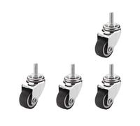 Ruote girevoli piccole da 1" con profilo e freni - Set di 4 ruote silenziose senza segni sul pavimento for carrello(M6x15mm Type 1)