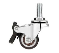 Ruote girevoli piccole da 1" con profilo e freni - Set di 4 ruote silenziose senza segni sul pavimento for carrello(M8x20mm Type 3)