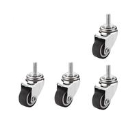 Ruote girevoli piccole da 1" con profilo e freni - Set di 4 ruote silenziose senza segni sul pavimento for carrello(M8x20mm Type 1)