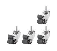 Ruote girevoli piccole da 1" con profilo e freni - Set di 4 ruote silenziose senza segni sul pavimento for carrello(M6x15mm Type 2)