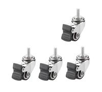 Ruote girevoli piccole da 1" con profilo e freni - Set di 4 ruote silenziose senza segni sul pavimento for carrello(M8x20mm Type 2)