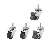 Ruote girevoli piccole da 1" con profilo e freni - Set di 4 ruote silenziose senza segni sul pavimento for carrello(M6x15mm Type 3)