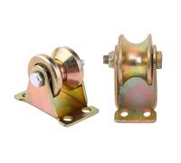 Ruote girevoli rigide con staffa, design con scanalatura a V/U per binario a V invertito su porte di garage scorrevoli e macchine industriali, 440 libbre per ruota 2 pcs 2.5"(60mm-V)