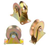Ruote girevoli rigide con staffa per binario a V invertito, ruota con scanalatura a V/U per cancelli scorrevoli per porte di garage e macchine industriali, 440 libbre/ruota 2 pcs 5"(120mm-U)