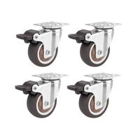Ruote girevoli, Ruota in gomma morbida for accessori for sedia trolley con piattaforma 360 ° 1/2 pollici 4 pezzi rotelle for i rotelle girevoli universali for uso domestico,Movimento flessibile(2Inch