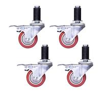 Ruote girevoli, ruote girevoli for spostare oggetti pesanti, ruote girevoli for carichi pesanti con freno, ruote girevoli in PU, ruote for ripiani di carrelli da banco, bulloni a vite M12x60 mm, set d