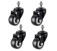Ruote girevoli, Ruote girevoli, Ruote girevoli da 50 mm con Freno 200 kg M8/M10x25 mm Ruote per mobili per carrelli Nere (Senza Freno, Filettatura da 10 mm)