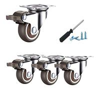 Ruote girevoli, ruote per carichi pesanti, Ruote girevoli con piastra, ruote freni, for mobili in gomma morbida, superiore di montaggio a 360°, Loa(Brake,50MM)