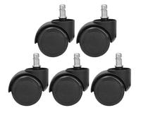 Ruote girevoli universali da 2 pollici Ruote di ricambio for sedie da ufficio da gioco Ruote for carrelli Rulli for i Ruote in gomma rotanti per il trasporto di mobili e industriali(Black-5pcs)
