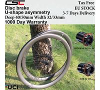 Ruote in carbonio per bici da strada CSC 700C, freno a disco Center Lock, larghezza 33mm, profondità 40/50mm, forma a U asimmetrica, set di ruote per bici gravel.