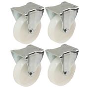 Ruote in nylon da 80 mm 3" pollici - set ruote fisse per impieghi gravosi 120...