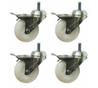 75mm 7.6cm Bullone foro frenati nylon rotelle con raccordo, Set di 4