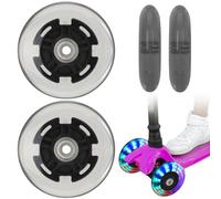 Ruote Luminose LED, 2 Ruote per Scooter LED, Ruote Sostitutive per Scooter da 80 mm, Ruote Scooter Acrobatiche Ruote Luminose LED con Abec 7 Cuscinetti Sfera, per Tutti I Tipi Di Scooter (Black-80mm)