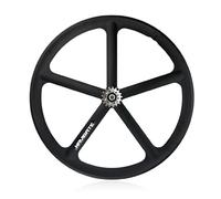 Ruote Mag 700C Nere A 5 Raggi Per Bici A Scatto Fisso Freni A V Ruote Anteriori E Posteriori Da 120 Mm Per Pneumatici 700 * 23-28C(Rear Wheel)
