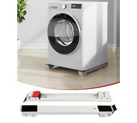 Ruote migliorate per lavatrici con tappetino in gomma, pala estensibile, carrello per mobili per spostare facilmente lavatrici, mobili ed elettrodomestici, bianco