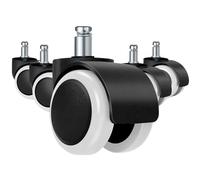 Ruote Mobili, Set di 5 ruote girevoli for sedia di ricambio morbide e mute for scrivania for sedia da lavoro Ruote for sedie da ufficio resistenti e sicure(White,5Pcs)