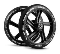 Ruote monopattino cittÃ 200 mm nere 2 pezzi