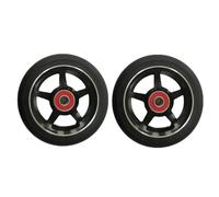Ruote Monopattino Freestyle 100mm Scooter Wheels Replacement with Bearings Aluminum Wear-Resistant PU Stunt Parts Kick Accessories 2pcs/Set(100 Black 5X)
