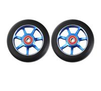 Ruote Monopattino Freestyle 100mm Scooter Wheels Replacement with Bearings Aluminum Wear-Resistant PU Stunt Parts Kick Accessories 2pcs/Set(100 Blue 7X)