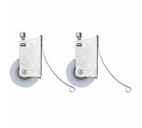 Ruote per ante scorrevoli per armadio, 2 pezzi, con design a doppia ruota e guscio in acciaio inossidabile per un movimento liscio, silenzioso e della porta (scanalature singole)