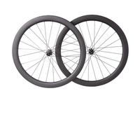 Ruote per Bici da Strada in Fibra di Carbonio Sistema A Cricchetto 36T Ruote Tubeless Ready E Clincher da 45 mm HG Set di Ruote con Perno Passante 700C E Freno A Disco (Mozzo Nero)
