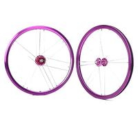 Ruote per bici pieghevole/BMX da 16 pollici, freni a V 349, supporto per cuscinetti sigillati, cassetta a 7 velocità, sgancio rapido anteriore, ruota posteriore da 74 mm, ruota anteriore/posteriore d