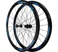 Ruote per Bicicletta 700C, Set di Ruote per Bici da Strada con Freno, Lega di Alluminio, Albero Piatto da 40 mm, 4 Cuscinetti