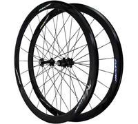 Ruote per Bicicletta 700C, Set di Ruote per Bici da Strada con Freno, Lega di Alluminio, Albero Piatto da 40 mm, 4 Cuscinetti