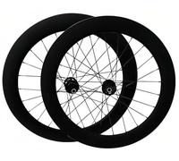 Ruote Per Bicicletta In Fibra Di Carbonio 700C 65Mm Perno Passante In Fibra Di Carbonio Alto 100-140Mm Freno A Disco A Pressione Ruota Per Bici Da Corsa Per 8 9 10 11 12 Velocità Black,700C/65MM