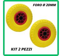 ruote per carrelli piene ruota carrello portapacchi portatutto Ø foro 20mm 2pz