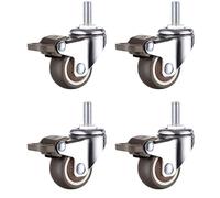 Ruote Per Carrello 4 pezzi Ruote girevoli filettate for sedie da ufficio Ruote for mobili pesanti Ruote girevoli for carrelli Carrello Letto Armadio Tavolo cuscinetto(4pcs wheels brake,1inch)