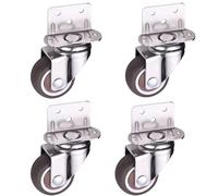 Ruote Per Carrello 4 ruote for letto, mobili pesanti, rulli di spostamento, carichi pesanti, ruote girevoli silenziose in gomma morbida con freno cuscinetto(4pcs swivel wheels,1inch)