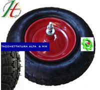 RUOTA PER CARRIOLA PNEUMATICA 3.50/8 MODELLO VESPA CARRIOLE ASSE CORTO CAMERA D