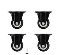 Ruote Per Mobili 2-4 pezzi Ruote girevoli for mobili a rulli nere for carrelli con piattaforma for impieghi gravosi Sedie Accessori for la casa(4 Pcs-Fixed,2 inches)