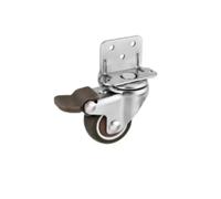 Ruote Per Mobili 4 ruote for mobili resistenti e silenziose, universali, tipo L, montate lateralmente, for sedie, banchi da lavoro, in gomma morbida(4pcs with brake,1.25 inch)