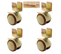 ruote per mobili, Caster Wheels,Wheels 4pcs Child Crib Caster in Rubber Swivel Cot Castors 2 Inch Furniture Wheel with Brake, Crib Wheel Accessories,Load 100kg,Double Wheel,Silent,with U-Bracket (25mm