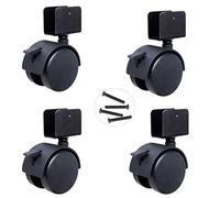 ruote per mobili, Caster Wheels,Wheels Pack of 4 Nylon Child Crib Caster Swivel Cot Castors 2 Inch Furniture Wheel with Brake, Crib Wheel Accessories,Load 150kg,with Screws,Black (Plunger) ( Color : U