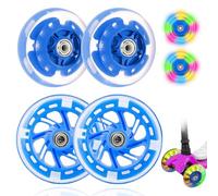 Ruote per monopattino luminose, 2 paia di ruote di ricambio per LED monopattino, 80 mm, 120 mm, ruota Monopattino mit cuscinetti ABEC 7, LED lampeggiante Scooter ruote, per la maggior parte dei
