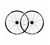 Ruote Per Mountain Bike 24", Freno A Disco A 6 Bulloni, Cerchi In Lega Di Alluminio A Doppia Parete, Sgancio Rapido 100×9/135×10mm, Cassetta A 7, 8 E 9 Velocità, Valvola Schrader(Black Red)