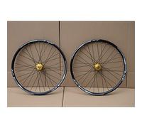 Ruote per mountain bike da 26/27,5/29 pollici, freni a disco, ruote MTB per bicicletta, cerchio in lega a doppia parete, mozzo QR, cuscinetto sigillato 32H, per velocità 7/8/9/10/11 (colore: oro, dime