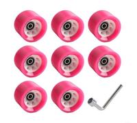 Ruote per pattini a rotelle a doppia fila e quad skateboard, con cuscinetti antiscivolo in poliuretano e acciaio al carbonio di lunga durata, per una guida fluida (blu, rosa (92A))