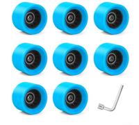 Ruote per pattini a rotelle in poliuretano con cuscinetti 58 x 32 mm e 58 x 39 mm, per pattini a rotelle a doppia fila e quad skateboard, uso interno ed esterno, confezione da 8 (90 A blu) (90 A blu)