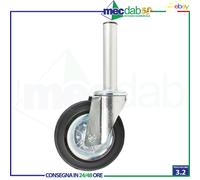 Ruote Per Ponteggio In Gomma Nera Girevole Ø 200 mm Portata 250 Kg