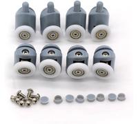 Ruote per Porta Della Doccia, Set Di 8 Guide per Anta Doccia Singola, Ruote E Pu