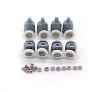 Ruote per porta della doccia, set di 8 guide per anta doccia singola, ruote e pulegge, diametro 23 mm, parti di ricambio (4 rulli superiori e 4 rulli inferiori)