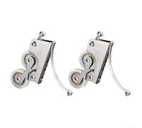 Ruote per porte scorrevoli, 2 pezzi, per ante di armadi, a doppia ruota, struttura in acciaio inossidabile con cuscinetti in nylon che offrono un'esperienza di scorrimento silenziosa e liscia